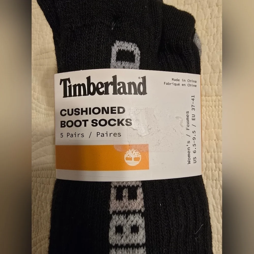 NWT Timberland Ladies Cushioned Boot Socks, Pack Of 5 Pairs